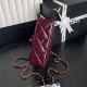 Chanel MINI FLAP BAG WITH TOP HANDLE AS5032 Shiny Lambskin Burgundy A