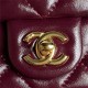 Chanel MINI FLAP BAG WITH TOP HANDLE AS5032 Shiny Lambskin Burgundy A