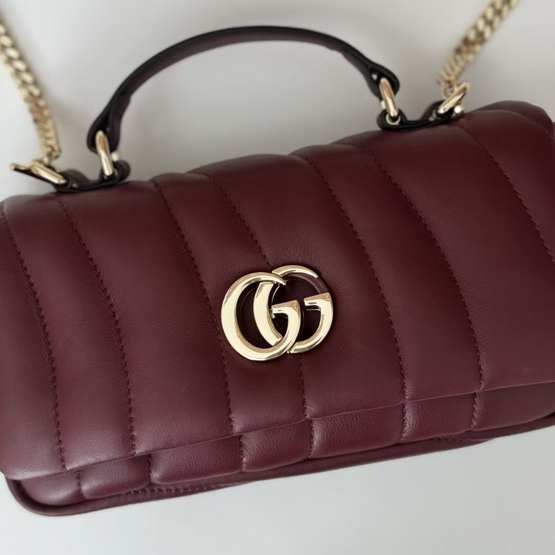 Gucci GG MILANO MINI TOP HANDLE BAG 806017 Puffy Quilted Leather High