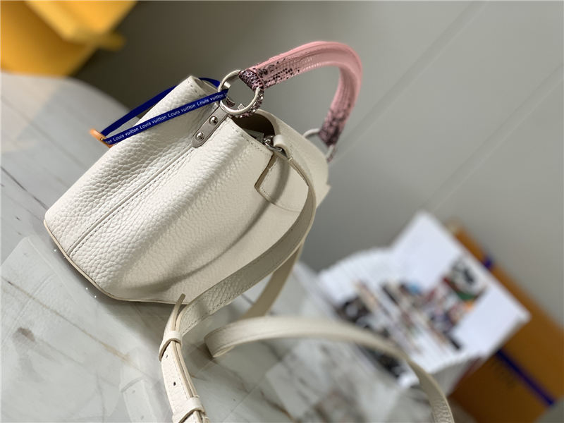 Louis Vuitton CAPUCINES MINI Taurillon/Lizard White M94048 High