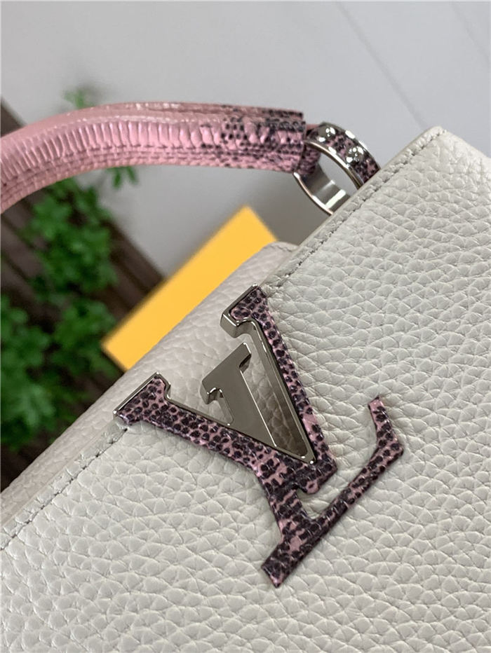 Louis Vuitton CAPUCINES MINI Taurillon/Lizard White M94048 High