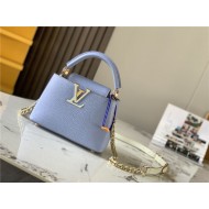 Louis Vuitton CAPUCINES MINI Taurillon Light Blue/Beige M59709 High