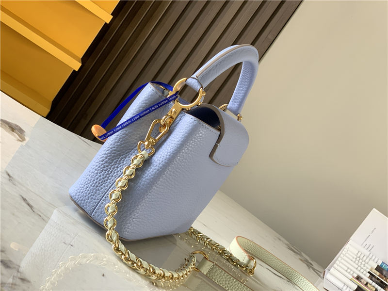 Louis Vuitton CAPUCINES MINI Taurillon Light Blue/Beige M59709 High