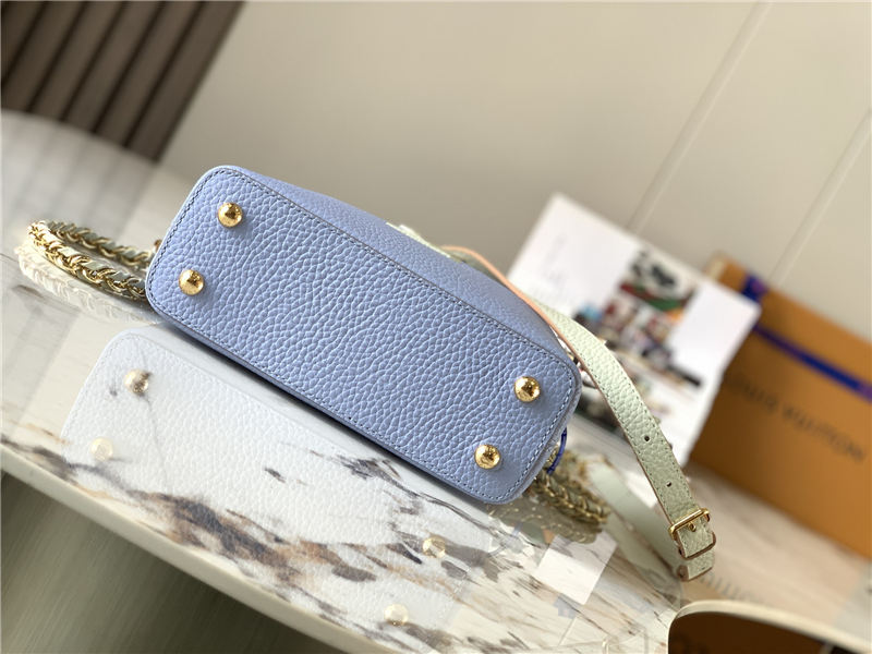 Louis Vuitton CAPUCINES MINI Taurillon Light Blue/Beige M59709 High