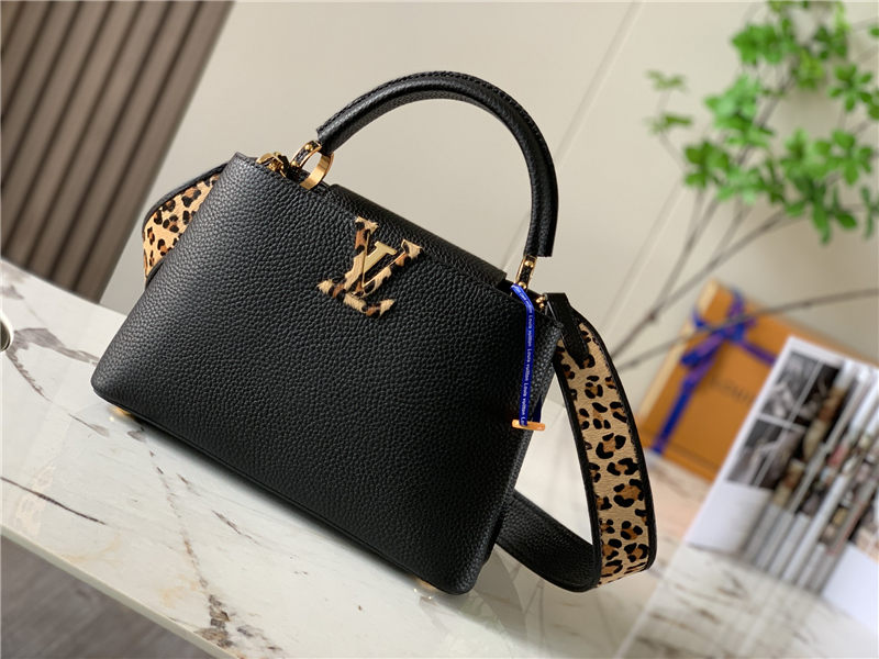 Louis Vuitton CAPUCINES BB Taurillon Black/Leopard M57215 High