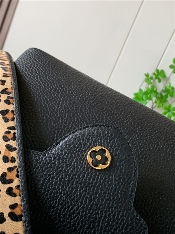 Louis Vuitton CAPUCINES BB Taurillon Black/Leopard M57215 High