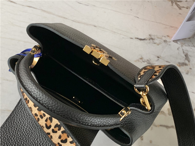 Louis Vuitton CAPUCINES BB Taurillon Black/Leopard M57215 High