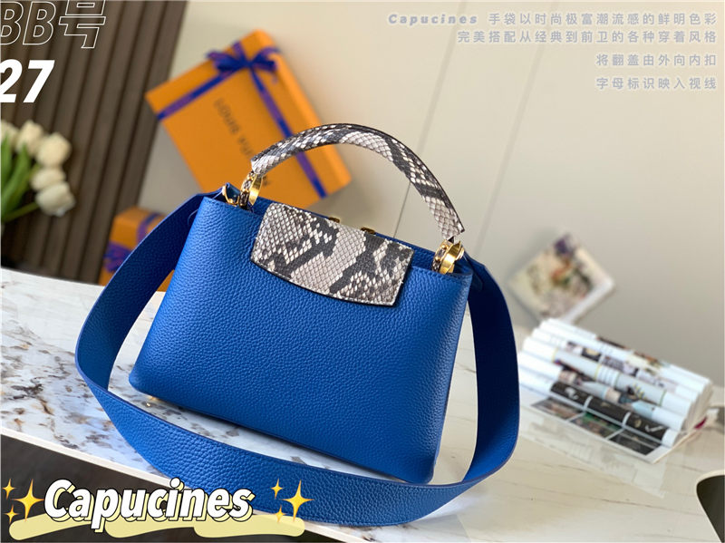 Louis Vuitton CAPUCINES BB Taurillon Blue M48865 High