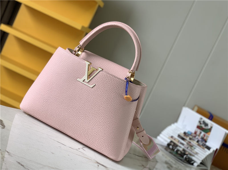 Louis Vuitton CAPUCINES MM Taurillon Pink M59438 High