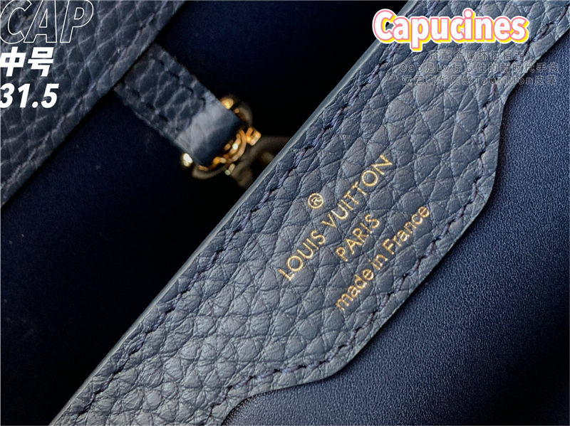 Louis Vuitton CAPUCINES MM Taurillon Navy M59209 High