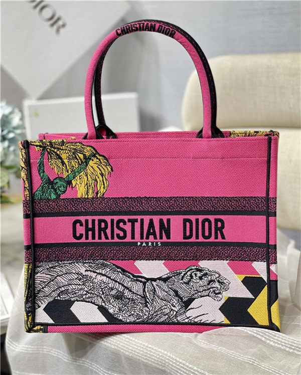 MEDIUM Dior BOOK TOTE Toile de Jouy Zoom Pop Embroidery High