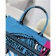 MEDIUM Dior BOOK TOTE D-Jungle Pop Embroidery Blue/Pink High