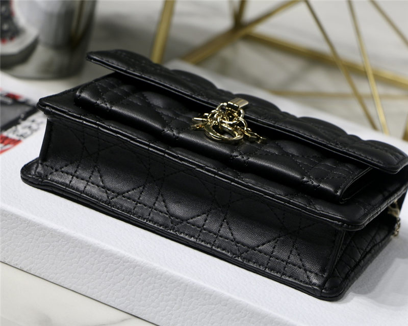 LADY Dior CHAIN POUCH Cannage Lambskin Black High