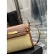 MANHATTAN SHOULDER BAG IN RAFFIA AND SMOOTH LEATHER High