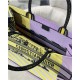 LARGE Dior BOOK TOTE D-Jungle Pop Embroidery Yellow/Lilac High