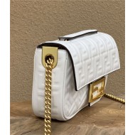 BAGUETTE Chain Midi leather bag White High