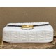 BAGUETTE Chain Midi leather bag White High