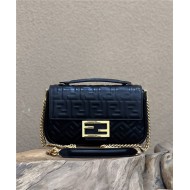 BAGUETTE Chain Midi leather bag Black High