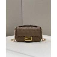 BAGUETTE Chain Midi leather bag Brown High