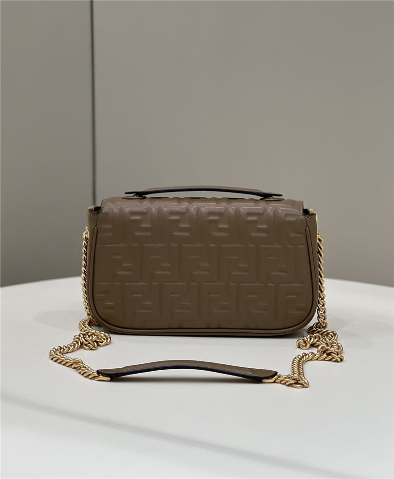 BAGUETTE Chain Midi leather bag Brown High