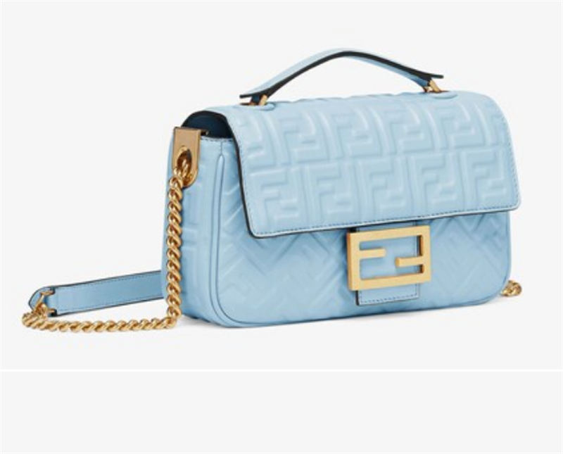 BAGUETTE Chain Midi leather bag Blue High