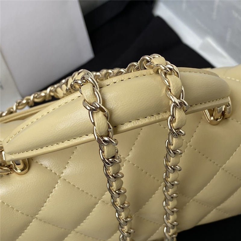 MINI FLAP BAG WITH TOP HANDLE AS2431 Lambskin & Gold-Tone Metal A