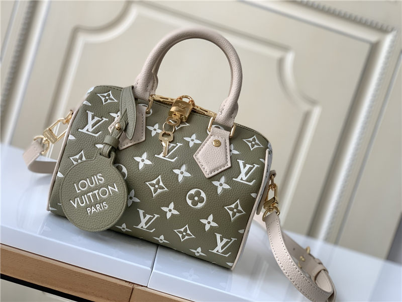 Louis Vuitton SPEEDY BANDOULIÈRE 20 Printed and embossed grained cowhide leather M46118 High