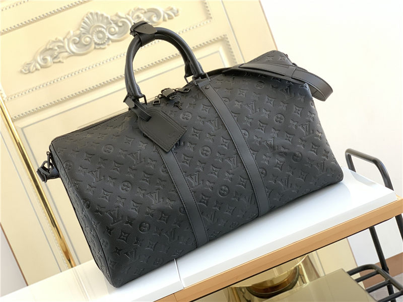 Louis Vuitton KEEPALL BANDOULIÈRE 50 Taurillon Monogram leather Black M59025 High