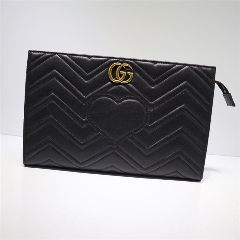 Gucci GG Marmont Matelasse Clutch 448450 Black High