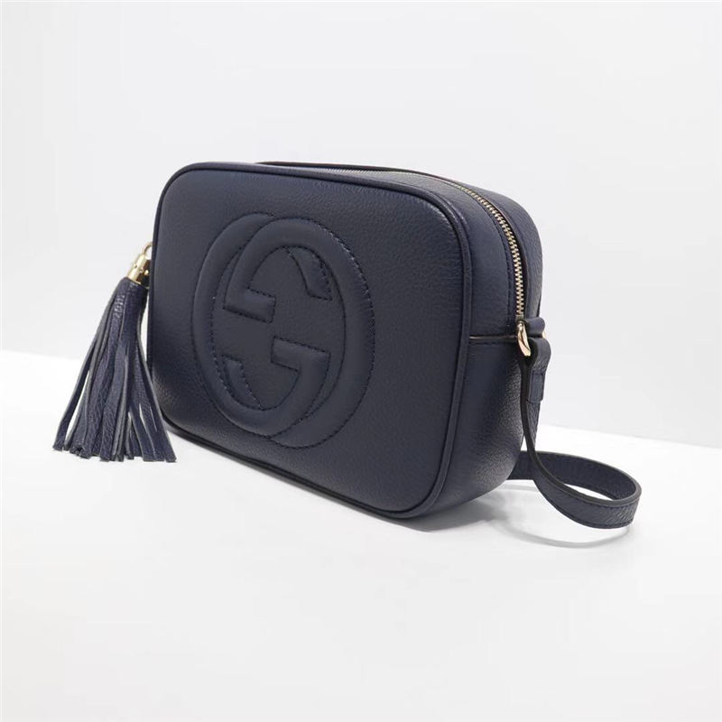 Gucci Soho Small Leather Disco Shoulder Bag 308364 Navy High