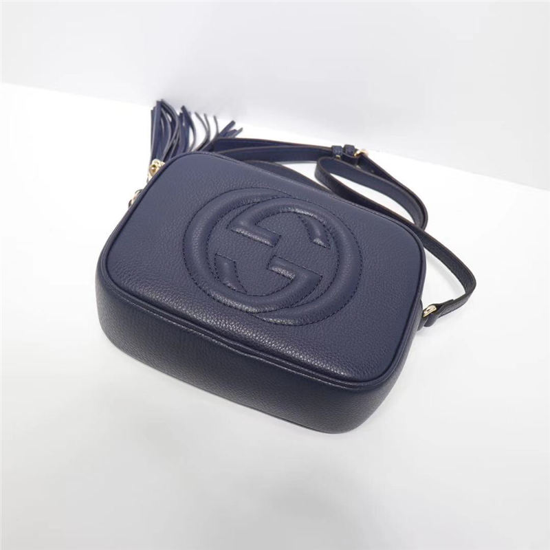 Gucci Soho Small Leather Disco Shoulder Bag 308364 Navy High