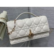 MISS DIOR MINI BAG Cannage Lambskin White High