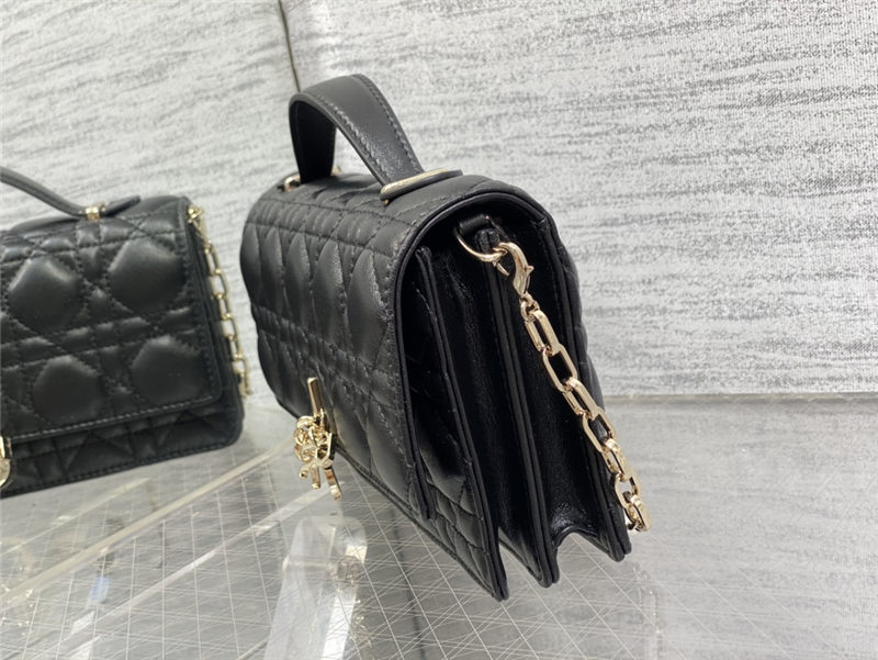 MISS DIOR MINI BAG Cannage Lambskin Black High