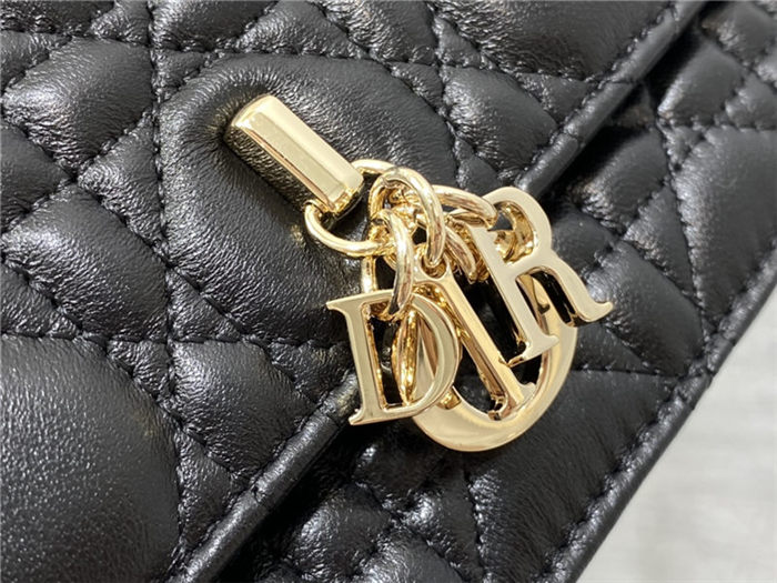 MISS DIOR MINI BAG Cannage Lambskin Black High