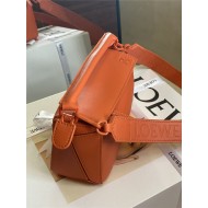 Mini Puzzle bag in satin calfskin Orange High