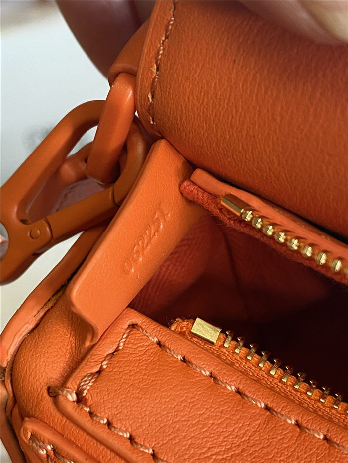 Mini Puzzle bag in satin calfskin Orange High