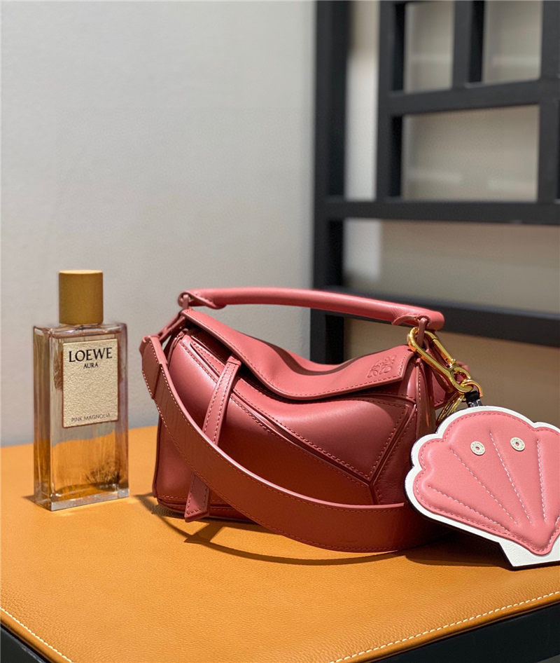 Mini Puzzle bag in satin calfskin Plumrose High