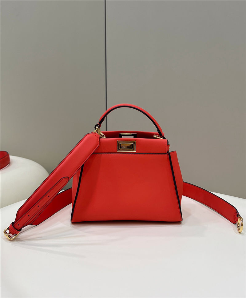 PEEKABOO ICONIC MINI leather bag Orange-Red High