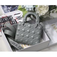 SMALL LADY Dior Cannage Calfskin with Diamond Motif Grey High