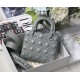 SMALL LADY Dior Cannage Calfskin with Diamond Motif Grey High