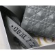 SMALL LADY Dior Cannage Calfskin with Diamond Motif Grey High