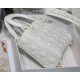 SMALL LADY Dior Cannage Calfskin with Diamond Motif White High