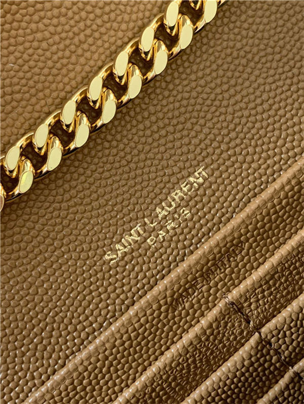 MONOGRAM CHAIN WALLET IN GRAIN DE POUDRE EMBOSSED LEATHER Gold-Metal High