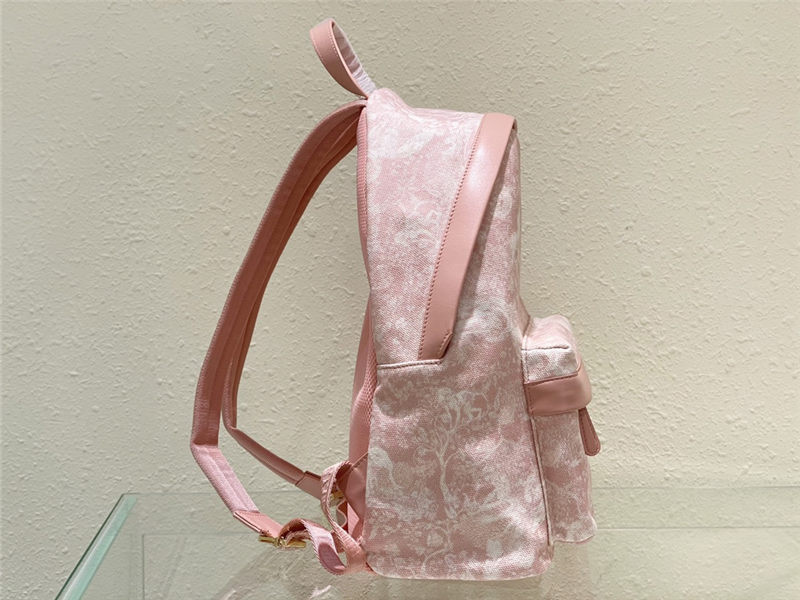 Dior BACKPACK Cotton Canvas with Ivory Toile de Jouy Print Pale Pink High