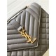 ENVELOPE MEDIUM BAG IN MIX MATELASSÉ GRAIN DE POUDRE EMBOSSED LEATHER Grey-Gold High