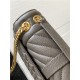 ENVELOPE MEDIUM BAG IN MIX MATELASSÉ GRAIN DE POUDRE EMBOSSED LEATHER Grey-Gold High