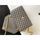 ENVELOPE MEDIUM BAG IN MIX MATELASSÉ GRAIN DE POUDRE EMBOSSED LEATHER Grey-Gold High