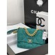 Large Chanel 19 Flap Bag Tweed Gold-Tone Green High