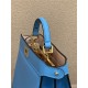 PEEKABOO ISEEU EAST-WEST leather bag Blue High