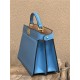 PEEKABOO ISEEU EAST-WEST leather bag Blue High